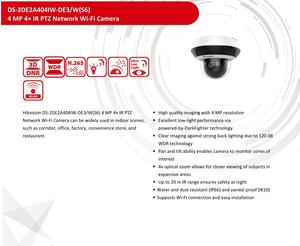 กล้องวงจรปิด Hik Original รุ่น DS-2DE2A404IW-DE3/W(S6) ความละเอียด 4MP ซูม 4 เท่า PTZ DarkFighter AcuSense รองรับเสียง 2 ทาง กล้องโดม <span class=keywords><strong>IP</strong></span> เชื่อมต่อผ่านเครือข่าย PoE และ <span class=keywords><strong>WiFi</strong></span> - Product Image 4