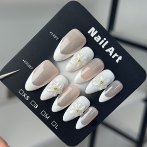 Faux ongles français épais faits à la main, qualité supérieure, application <span class=keywords><strong>facile</strong></span>, durables, pour usage quotidien - Product Image 4
