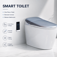 Toilette intelligente monobloc à chasse automatique avec capteur et siphon en S, télécommande incluse