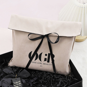 Bolsa de Regalo de Lujo con Logotipo Personalizado, Bolsa de Ante con Solapa, Bolso de Mano, Cartera, Guantes, Sombrero, Perfume, Embalaje para Pelucas, Bolsa de Terciopelo con Cinta - Product Image 5