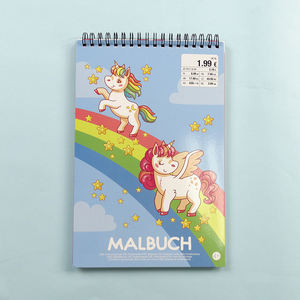 Çocuklar tam renkli baskı etkinlik kitabı gökkuşağı ünikorn Spiral boyama kitap çıkartmalar - Product Image 2