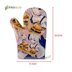 Gants capteur de Sublimation en lin, avec Logo personnalisé, résistants à la chaleur, pour four - Product Image 5