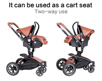 Poussette Bébé Haute Paysage 4 en 1, Absorbant les Chocs, Bidirectionnelle, Assise et Allongée, Pliable 3 en 1, avec Siège Auto