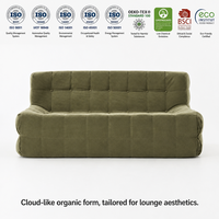 Sofá Modular Comprimido DCD Lounge de 3 Plazas, Diseño Orgánico Nube, Tela Comercial para Proyectos de Hoteles y Apartamentos en Dubái