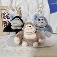 Porte-clés Peluche Gorille Réaliste Adorable, Pendentif pour Sac à Dos, Jouet en Peluche Singe Doux, Cadeau pour Enfants