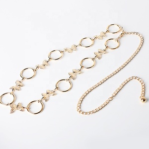 Nouvelle <span class=keywords><strong>Ceinture</strong></span> Métallique Papillon Cercle Or et Argent Chaîne de Taille Élégante pour Robe Femme - Product Image 2