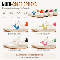 Baskets basses blanches pour femmes avec logo V coloré, chaussures décontractées