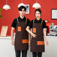 Tablier de travail en toile sans manches, imperméable et durable, avec logo personnalisable pour le personnel des cafés, salons de thé et restaurants