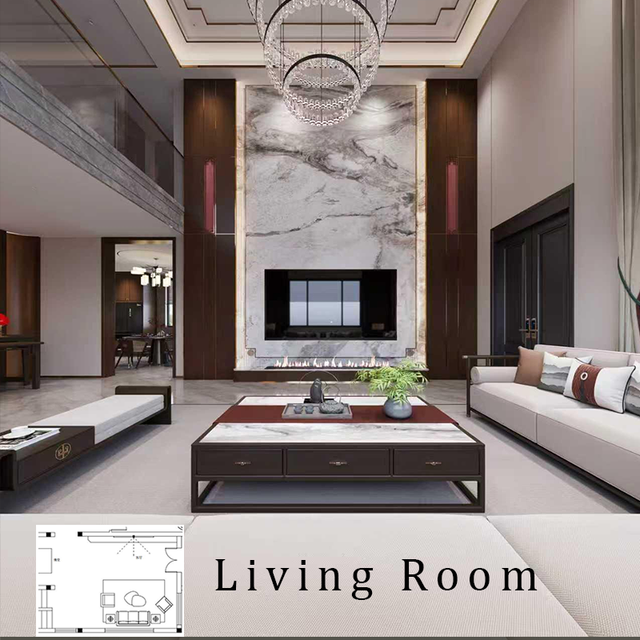 Modern & Classic Home Interior Design Case, CAD Drawings & 3D Renderings, One-Stop Decoration Material Supply Service