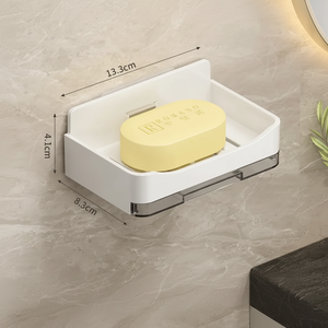 Modern No-Drill Soap Dish No Drilling Wall Mounted Layer Soap Holder Soap Sponge Dish Bathroom Accessories - Product Image 1