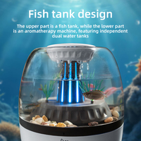 Diffuseur ultrasonique électrique décoratif pour aquarium 300 ml, humidificateur créatif en forme d'aquarium, pour huiles essentielles, hôtel et maison