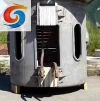 Les chutes recyclent le pot en aluminium de fonte creuset de cuivre four en acier inoxydable four de fer four de fusion à induction capacité 1000kg