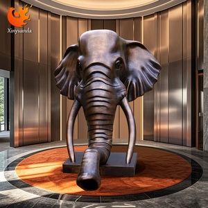 Tượng voi trang trí ngoài trời cỡ lớn bằng sợi thủy tinh, đặt làm riêng cho công viên vườn thú - Product Image 1