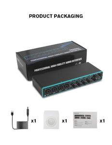 Interface audio USB 4 entrées 4 sorties pour PC, résolution 24 bits/192 kHz, pour enregistrement professionnel, carte son, interface audio - Product Image 4