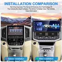 Navihua, Nuevo Radio de Auto Android de 15.5'' con GPS, DSP, Multimedia, Carplay, Unidad Estéreo para Toyota Land Cruiser LC200 2016-2021