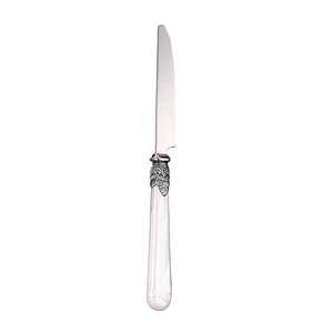 Ensemble <span class=keywords><strong>de</strong></span> couverts unique en acier inoxydable avec poignée en acrylique blanc, <span class=keywords><strong>vaisselle</strong></span>, couverts, <span class=keywords><strong>ustensiles</strong></span> <span class=keywords><strong>de</strong></span> <span class=keywords><strong>cuisine</strong></span> argenterie antique - Product Image 2