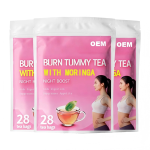 ชา OEM 28 วัน โมริงก้า เบิร์น ทัมมี่ ที ชาเขียวเซนน่า ผสมแคสเซียและดอกบัว ช่วยลดความอยากอาหารตอนกลางคืน บรรจุ 28 ซองชา - Product Image 1