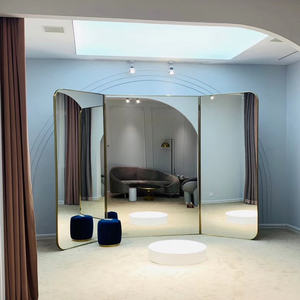 Miroir sur pied pliable moderne <span class=keywords><strong>en</strong></span> acier inoxydable pour boutique de mariage, vente <span class=keywords><strong>en</strong></span> gros personnalisée - Product Image 4