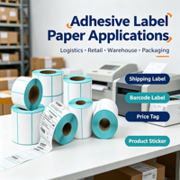 Rouleaux de papier adhésif imperméable pour étiquettes, autocollants d'étiquettes de produits à code-barres, résistants à l'huile, permanents, OEM, directement de l'usine en Chine, B2B