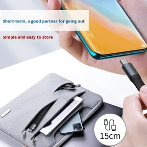 Siêu ngắn Loại-C bện cáp TPE Áo khoác <span class=keywords><strong>USB</strong></span> 2.0 2A nhanh chóng sạc điện thoại di động ngân hàng <span class=keywords><strong>Silicone</strong></span> Tai nghe sạc dữ liệu - Product Image 4