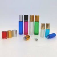 Conteneur d'huile essentielle à paroi ambrées, 10ml, épais, 10 pièces, bouteille en verre avec boule à bille en acier