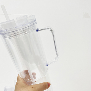 USA bán buôn rõ ràng tùy chỉnh 40 oz đôi tường Cốc nhựa với xử lý trẻ em Acrylic 40 oz Quả cầu tuyết Tumbler với trước khoan lỗ - Product Image 5