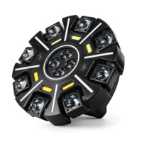Lumière à effet Hercules dorée à 8 bras, RGB 4-en-1, DMX512, pour fêtes, clubs, bars, éclairage de scène DJ