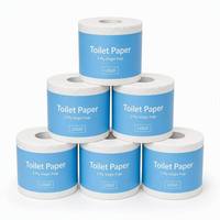 Rouleaux de papier toilette en vrac emballés individuellement, 2 plis, en pâte vierge, avec manchon en papier personnalisé pour hôtels