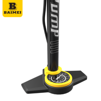 Pompe à pied portable BAIMEI en acier pour vélo, gonfleur haute pression 130-160 PSI, durable, étanche, écologique pour VTT et vélo de route