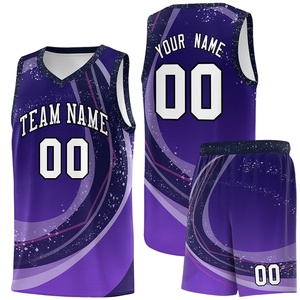 Chalecos deportivos de equipo con estampado colorido: camisetas sin mangas de baloncesto sublimadas personalizadas con nombres/números de jugadores para uniformes de torneo - Product Image 4