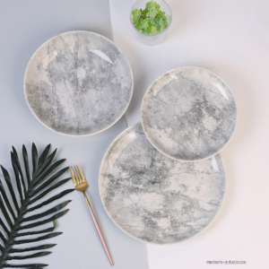 Assiette en céramique en grès texturé <span class=keywords><strong>moderne</strong></span>, design veiné gris, style minimaliste pour la <span class=keywords><strong>vaisselle</strong></span> de table <span class=keywords><strong>contemporaine</strong></span> - Product Image 6