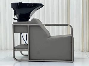 Sillón de Lavado de Cabello Moderno y de Lujo, Semi-Reclinable, con Lavabo Profundo de Cerámica para Salón de Belleza y Barbería - Product Image 4