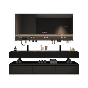 New smart hot-bent integrated basin bathroom cabinet bathroom sink washbasin washstand bathroom cabinet combination - Product Image 4