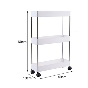 Scaffalature mobili in plastica sottile a 3 livelli Slide out Storage Rolling Utility Cart per il bucato del <span class=keywords><strong>bagno</strong></span> della cucina o per uso alimentare - Product Image 4