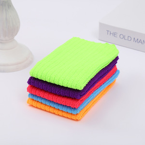 Chiffon à vaisselle rectangulaire, couleur unie, absorbant, ensemble de chiffons de nettoyage pour la cuisine, lot de cinq couleurs - Product Image 2