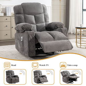 Sillón Reclinable Giratorio de Masaje Extra Grande VANBOW con Calefacción Lumbar para Sala de Estar, Portavasos y Puerto de Carga USB para Adultos - Product Image 6