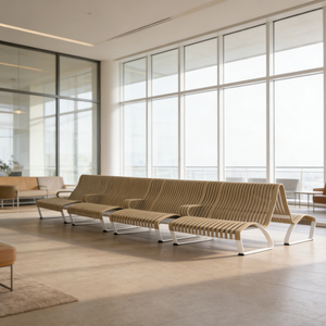 Banc en bois au design élégant ML-W066, confortable, pour plusieurs personnes, idéal pour les bureaux, les halls d'accueil, les salons et les espaces communautaires - Product Image 3
