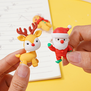 6 Piezas de Papelería Estudiantil, Borradores 3D Navideños con Diseño de Muñeco de Nieve, Pingüino, Hombre de Jengibre, Ciervo y Árbol de Navidad, Borradores de Dibujos Animados para Niños - Product Image 5