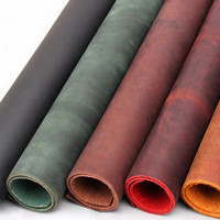 Kulit Sapi Asli 2.0mm Split Vegetable Tanned Leather Wax Crazy Horse Skin, Finishing Retro Style, untuk Sepatu Buatan Tangan DIY Model 001