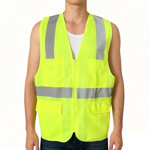 Gilet de sécurité en maille orange CITICITY, veste réfléchissante pour ingénieurs du bâtiment, gilet haute visibilité multi-poches avec texte imprimé - Product Image 2