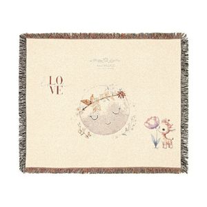 Coperta in tessuto Moon & Deer, comoda coperta decorativa con grafica floreale a forma di luna AmoreBell - Product Image 5