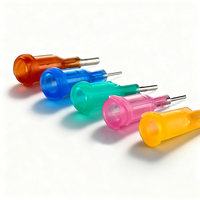 Aiguilles de seringue vertes 18G 1 pouce 25 mm à base filetée en plastique et acier inoxydable, pointes adhésives émoussées pour injection et découpe