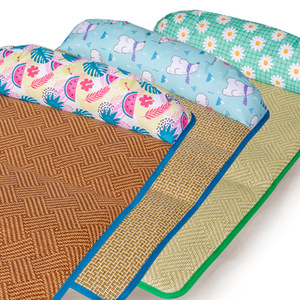 Alfombra refrescante para gatos, estilo almohada, tejido de ratán, almohadilla de verano para el suelo para gatos, rectangular, con diseño de hojas verdes de sandía, talla M - Product Image 3