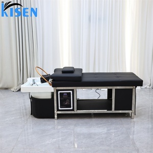 Unité de lavage de cheveux Kisen à haute efficacité avec circulation d'eau et thérapie photonique LED, conçue pour les salons de coiffure très fréquentés - Product Image 4