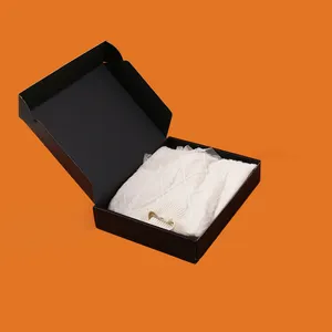 Kotak Pakaian Kemasan Kaus Pesanan Khusus Kertas Bergelombang Besar untuk Kemasan Pakaian dengan Logo Merek