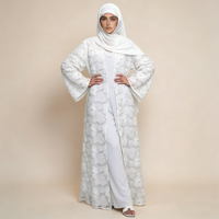 Nouvelle robe Abaya pour femme, respirante, portable, coupe ajustée, longueur cheville, pour le Ramadan et le printemps - Polyester, grande taille, faite à la main