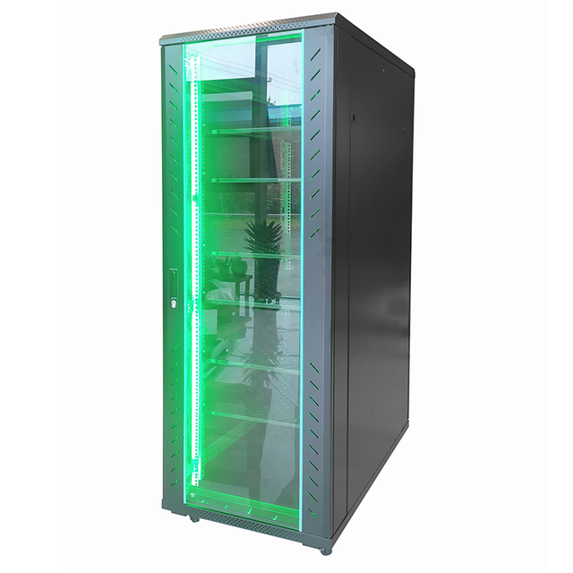 YNCO Custom 42U Network Cabinet 19-Inch Steel with Color-Changing Light Strip for Data Center Server Rack 6U Stock Available