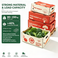 Robuuste kraft verzenddoos voor fruit en groenten met draaggaten voor verse broccoli, markt- en exportverpakkingen van de boerderij.