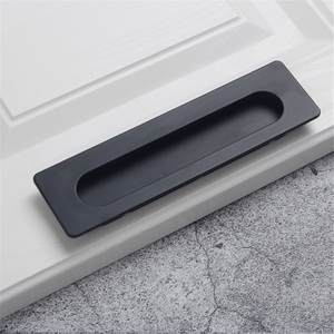 Zinc Alloy Durable Modern Minimalist Matte Black <b>Gold</b> Concealed Invisible Slotted Drawer Handle for Dresser <b>Cabinet</b> Built-in - Product Image 1