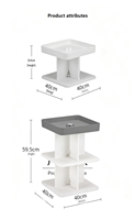 Petite table basse en plastique, design nordique moderne, rangement et mobilier de salon écologique